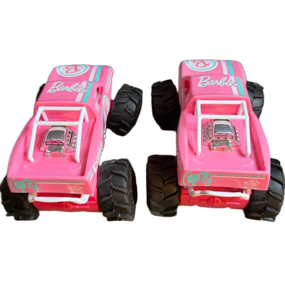 Hot Wheels Barbie Monster Trucks Pink HNV02 Set of 2 No Remotes